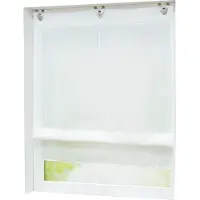 OEM Cortina enrollable de cristal transparente, 1 unidad, color blanco, material: poliéster, dimensiones: 80 x 130 cm