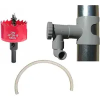 OEM Adaptador para tuberías redondas + 1 metro de manguera metálica gris + sierra metálica de alta calidad