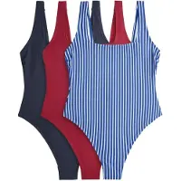 The Set Traje de baño marino / navy / rojo vivo / blanco