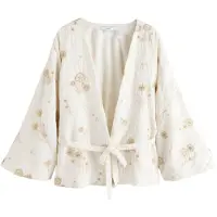 Next Kimono ecru / oro / rosa pastel