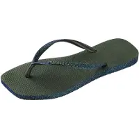 Havaianas Sandalias de dedo 'Slim Square Sparkle' azul oscuro / oliva