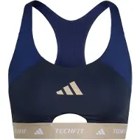 Adidas Sujetador deportivo 'TECHFIT Workout Color Block Medium Support' beige / navy / azul oscuro / blanco