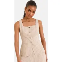 Lipsy Chaleco para traje crema / negro