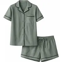 LEAFLETIC Pantalón de pijama 'Women’s Night Wear Short Set' verde