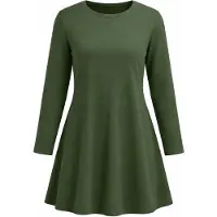 LEAFLETIC Túnica 'Women’s Long Sleeve Crew Neck Tunic' verde