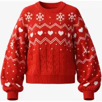 LEAFLETIC Jersey 'Women’s Pullover Sweater' rojo