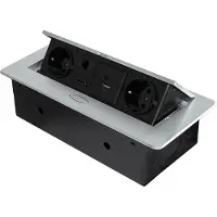 Emuca , regleta múltiple Atom, 225x111mm, 2 enchufes Schuko, 1 puerto USB tipo A, 1 puerto USB tipo