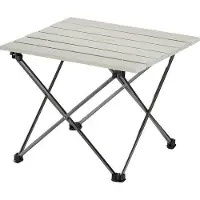 Markenlos Mesa de camping portátil de aluminio plateado