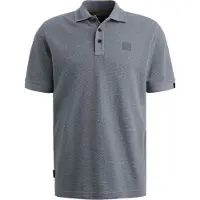 PME Legend Camiseta 'Polo shirt with texture and ribbed hems' gris