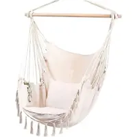 COFI Silla colgante de 100x130 cm, tapizada en tela, para uso interior y exterior, con capacidad máxima de 150 kg