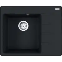 Franke - Fregadero CNG 611-62 ONYX, lavabo situado a la izquierda, con sistema de control excéntrico / Medidas de corte: 600 x 480 mm, radio R15 / Fregadero de granito