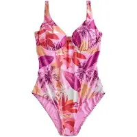 Next Traje de baño 'Tummy Control' rosa / rosa oscuro / rojo / blanco