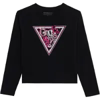 GUESS Camiseta 'MIDI' rosa oscuro / negro / plata / blanco