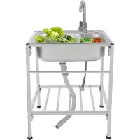 OEM Lavabo, diseño independiente, grifo con agua fría y caliente, color plateado