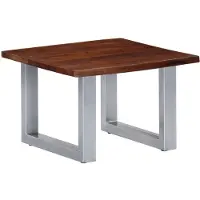 Syfax Mesa de centro borde natural madera maciza acacia 60x60x40 cm