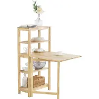 OEM Mesa elevada para jardín - Mesa extensible para comedor - Mesa de cocina - Madera - 98 x 126 x 60 cm