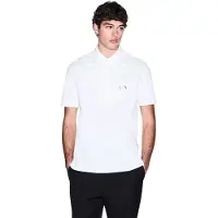 Armani Exchange para hombre. XM002231AF10366U0009 Polo de algodón blanco (S), Casual, Manga corta, outlet 2026.