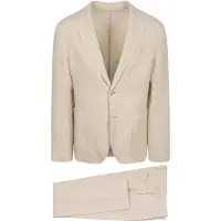 Suitable Traje Lino Lavado Ecru Beige Blanco roto talla