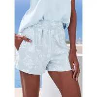 LASCANA Pantalón de pijama azul claro / blanco