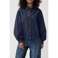 Alchemist Blouse Eva Navy Talla: 38 | Manga Larga Outlet | Mujer | Azul