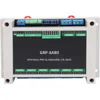 Gistuch Módulo de relés GPIO, carcasa para riel DIN, placa industrial GPID con aislamiento optoacoplador, activación por nivel alto/bajo, 8 canales