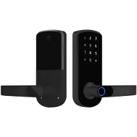 INF Cerradura inteligente para puertas con huella dactilar Tuya - Cerradura biométrica Bluetooth, color
