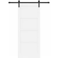 vidaXL Puerta corredera blanca de , 83 x 202 cm, fabricada en madera maciza de pino