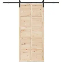 vidaXL Puerta corredera de madera natural, 90 x 208 cm, fabricada en madera maciza de pino