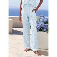LASCANA Pantalón de pijama azul claro / blanco