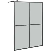 vidaXL : Mampara de ducha para cabina de ducha abierta, 140x195 cm, vidrio de seguridad oscuro