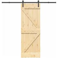 vidaXL Puerta corredera NARVIK, 70 x 210 cm (213,5 cm), color natural y