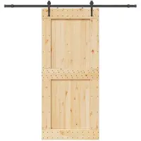 vidaXL Puerta corredera NARVIK, color natural y , 100 x 210 cm (213,5 cm)