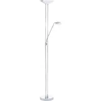 Eglo Baya, lámpara LED, color cromado, blanco, ideal para dormitorios y salones, materiales: vidrio, plástico, acero, grado de protección IP20, e protección II, tecnología LED