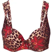 Lingadore Top de bikini beige / chocolate / rojo