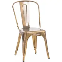 CLP Silla apilable de metal con respaldo, modelo Benedikt, ideal para restaurantes y cocinas. Silla de diseño robusta, con capacidad de carga de hasta 200 kg. Color: dorado