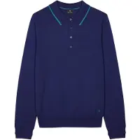 Paul Smith Mens Sweater Ls Polo Navy Talla: XS | Manga Larga Outlet | Hombre | Azul