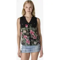 KOROSHI Blusa crema / oliva / rosa claro / negro