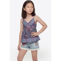 KOROSHI Top navy / oliva / orquidea / blanco