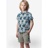 KOROSHI Camisa navy / azul claro / caqui / blanco