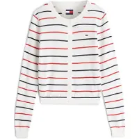 Tommy Hilfiger Cárdigan 'Flag Embroidery Slim' navy / rojo / blanco