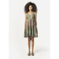 KOROSHI Vestido beige claro / oliva / menta / rosa