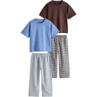 Next Pijama azul / chocolate / gris / blanco