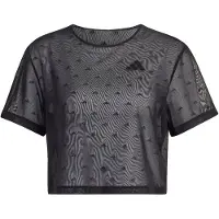 Adidas - Women's Primelift Essentials Workout Boxy Mesh - Camiseta funcional size S, negro/gris