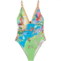 Lipsy Traje de baño azul real / curry / verde / blanco