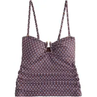 Next Top de tankini azul paloma / marrón / blanco