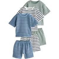 Next Pijama zafiro / verde pastel / negro / offwhite