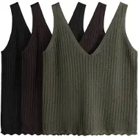 The Set Top de punto chocolate / oliva / negro