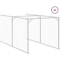 vidaXL Caseta para perros con techo, color antracita, 117 x 1017 x 123 cm, acero galvanizado