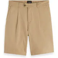 Scotch & Soda Pleated Wide Fit Cotton-twill Bermuda Short Soft Camel Talla: W29 | Pantalones Cortos Outlet | Hombre | Marrón