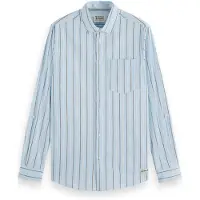 Scotch & Soda Regular Fit Dobby Stripe Shirt Spring Blue Pinstripe Talla: XXL | Camisas de Trabajo Outlet | Hombre | Azul